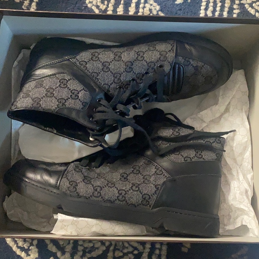 Gucci monogram canvas high top sneaker